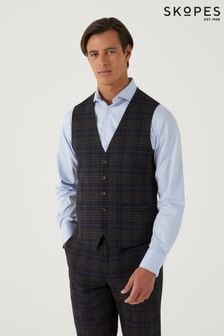 Skopes Alton Check Black Suit Waistcoat (Q64087) | kr714