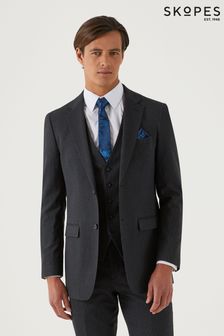 Skopes Truman Charcoal Grey Tailored Fit Suit Jacket (Q64094) | SGD 213