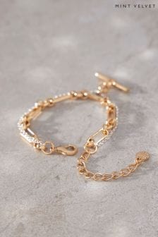 Mint Velvet Gold Mixed Double Strand Bracelet (Q64102) | €33