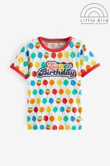 Little Bird by Jools Oliver Multi 100% Cotton Short Sleeve Raglan Super Birthday Celebration T-Shirt (Q64115) | $21 - $26