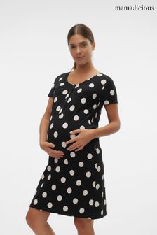 Mamalicious Black Maternity 2-In-1 Nursing Night Dress (Q64125) | HK$267