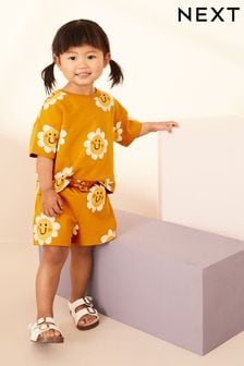 Galben model margarete - Set tricou și șort (3 luni - 7 ani) (Q64151) | 83 LEI - 116 LEI