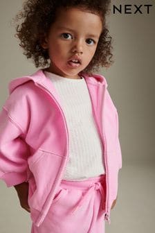 Bright Pink Zip Through Hoodie (3mths-7yrs) (Q64227) | AED48 - AED58