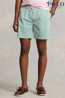 Зеленый - Классические пляжные шорты из ткани сирсакер с логотипом Polo Ralph Lauren Traveller (Q64578) | €144
