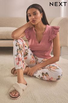 Pink Floral Cotton Pyjamas (Q64995) | 37 €