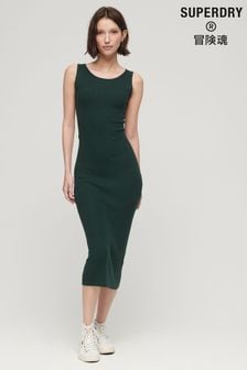 Зеленый - Вязаное платье миди без задника Superdry (Q65288) | €106