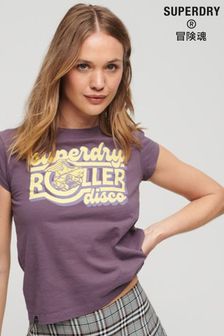 Пурпурный - Superdry футболка с принтом роллеров Disco (Q65312) | €46
