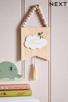 Natural New Baby Cloud Wooden Hanging Decoration (Q65479) | €8