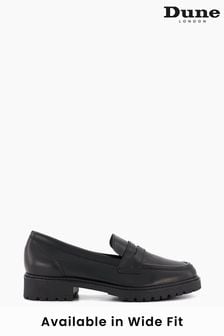 Dune London Black Gild Cleated Penny Loafers (Q65639) | SGD 165