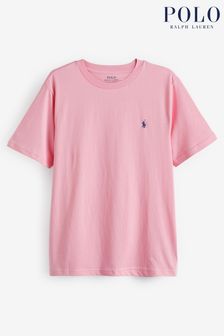 Rosa - Camiseta con cuello redondo de punto de algodón de Polo Ralph Lauren (Q65856) | 59 € - 64 €
