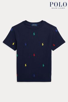 Polo Ralph Lauren T-Shirt aus Mesh mit Polopony, Marineblau (Q65858) | 36 € - 40 €