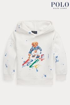 Polo Ralph Fleece-Kapuzensweatshirt mit Polo-Bär, Weiß (Q65883) | 71 € - 78 €