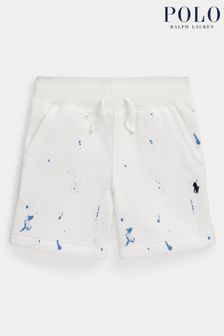 Polo Ralph Lauren witte fleece short met verfspetterprint (Q65888) | €115 - €121