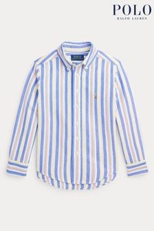 Синяя рубашка для мальчиков в полоску Polo Ralph Lauren (Q65889) | €103 - €109