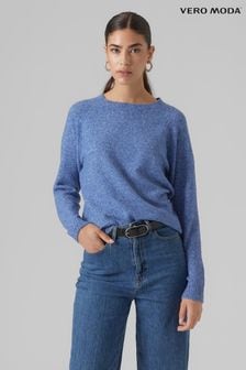 VERO MODA Blue Round Neck Soft Touch Knitted Jumper (Q65930) | OMR12
