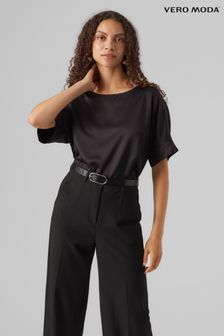 黑色 - Vero Moda短袖緞面上衣 (Q65952) | NT$930