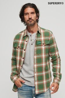 Зеленый - Superdry рубашка в винтажную клетку (Q66001) | €76