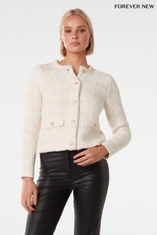 Forever New Cream Amy Textured Knit Cardigan (Q66027) | €142