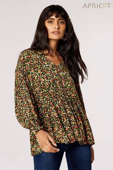 Apricot Green Oversized Boho Ditsy Floral Top (Q66327) | €18.50