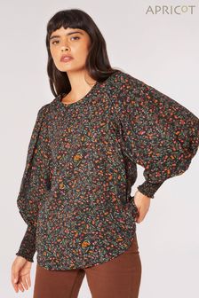 Apricot Black Fizzy Ditsy Oversized Sleeve Top (Q66328) | €14.50