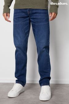 Dunkelblau - Threadbare Straight Fit Jeans mit Stretch (Q66501) | 39 €