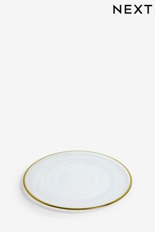 White Swirled Glass Charger Plate (Q66511) | $19