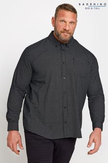 Black - Badrhino Big & Tall Poplin Shirt (Q66608) | kr550