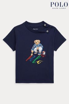 Polo Ralph Lauren Navy Polo Bear Cotton Jersey T-Shirt (Q66621) | €27