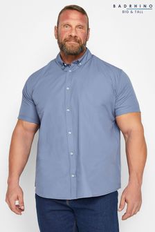 BadRhino Big & Tall Blue Short Sleeve Poplin Shirt (Q66629) | SGD 46