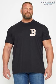 BadRhino Big & Tall Black Embroidered Front And Back Print T-Shirt (Q66631) | kr273