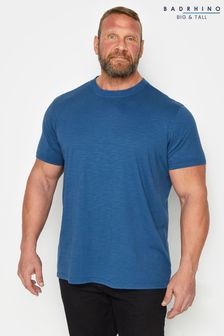 BadRhino Big & Tall Dark Blue Crew Neck Slub T-Shirt (Q66636) | 94 QAR