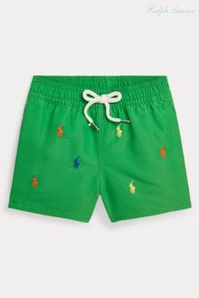 Polo Ralph Lauren Baby Green Traveler Pony Print Swim Trunks (Q66652) | €102