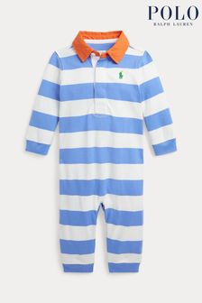 Polo Ralph Lauren Blue Striped Cotton Jersey Rugby Coverall (Q66666) | kr1 450