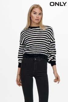 ONLY Stripe Eyelash Knitted Cosy Jumper