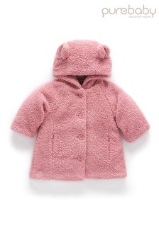 Jachetă teddy cu blană sintetică model borg Purebaby Roz (Q66678) | 310 LEI