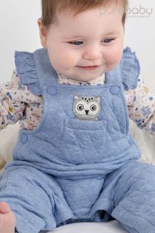 Purebaby Blue Quilted Owl Dungarees (Q66710) | kr600