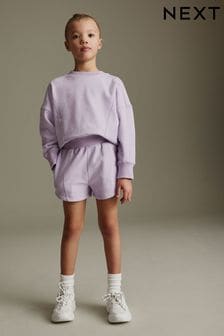 Lilac Purple Runner Jersey Shorts (3-16yrs) (Q66731) | OMR3 - OMR5