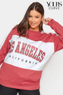 Yours Curve Red Crew Neck Varsity Sweatshirt (Q66746) | 1,545 UAH