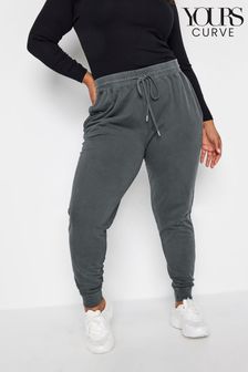 Yours Curve Grey Acid Washed Joggers (Q66757) | OMR11