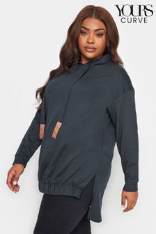 Yours Curve Blue Embellished Tie Hoodie (Q66776) | 144 QAR