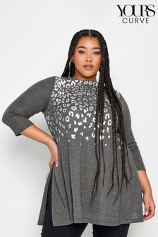 Yours Curve Grey Yoke Top (Q66799) | AED80