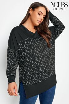 Yours Curve 'love' Print V-neck Long Sleeve Top (Q66820) | 143 LEI
