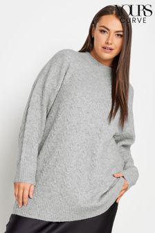Yours Curve Grey Cable Turtle Neck Jumper (Q66827) | €44