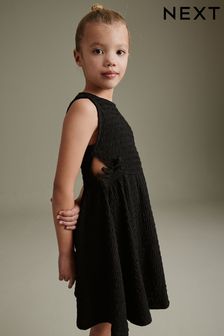 Black Textured Jersey Dress (3-16yrs) (Q66862) | $15 - $24