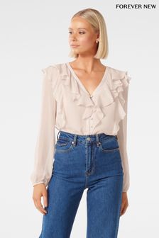 Forever New Pink Sandy Ruffle Blouse (Q67026) | €59