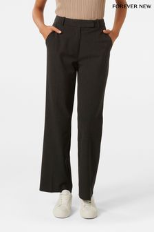 Forever New Black Stacey Petite Slim Straight Leg Trousers (Q67045) | €31