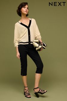 Black - Tailored Capri Trousers (Q67048) | kr520