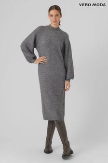 VERO MODA Grey Cable Knit Sleeves Maxi Jumper Dress (Q67051) | SGD 74