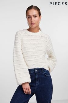 PIECES Cream Cosy Long Sleeve Jumper (Q67063) | $65