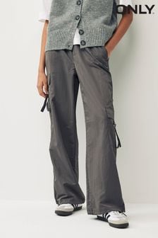 ONLY Grey Parachute Cargo Trousers (Q67064) | $86